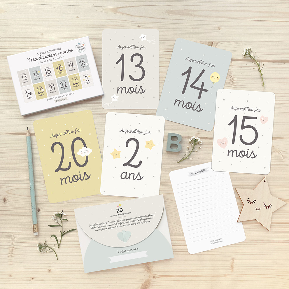 Kit premiers mois de bébé (12 cartes) : Zü