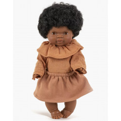 ensemble pour poupée composé d'un body Colette en plumetis et d'une jupe en molleton-detail