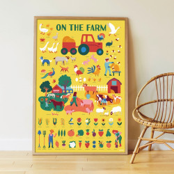 Poster avec stickers sur le thème de la ferme et des animaux-detail