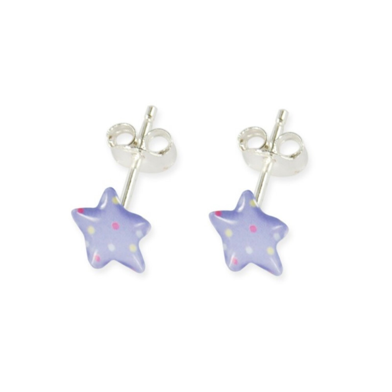 Boucles d'oreilles étoile en argent pour enfant