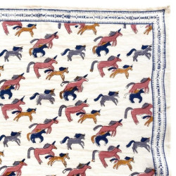 Petit foulard apaches collections licorne beige-detail