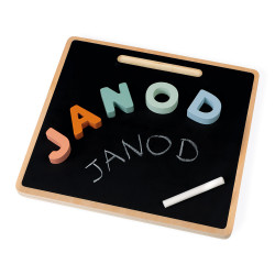 puzzle avec ardoise au dos pour apprendre à écrire les lettres de l'alphabet - janod-detail