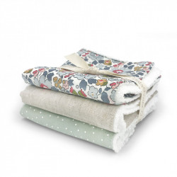 3 serviettes lavables et réutilisables liberty de babyshower-detail