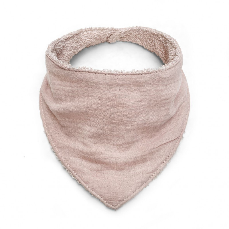 Bavoir bandana en coton et revers serviette pour bébé | Nude Powder Babyshower