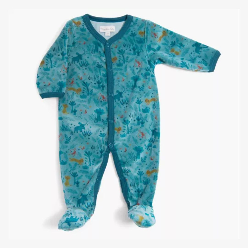 Pyjama en velours, bleu nuit en 6 mois - Moulin Roty