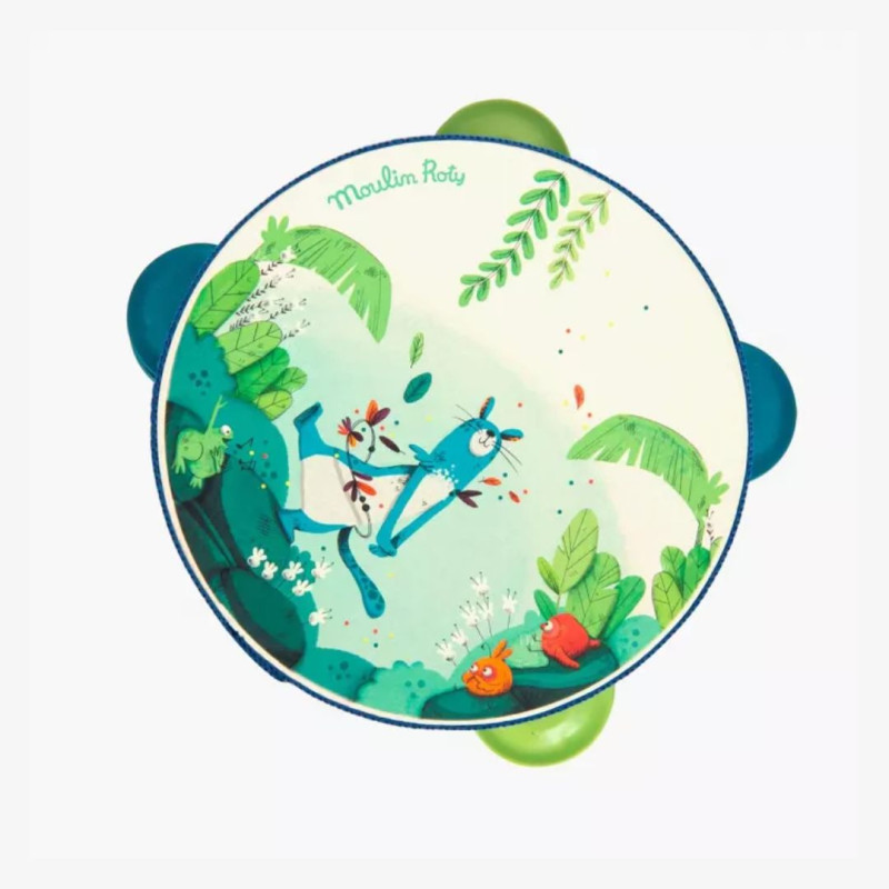 Tambourin bleu, collection "Dans la jungle" - Moulin Roty