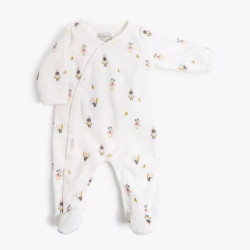 Pyjama en velours, motif personnages et taille 3 mois de la marque Moulin Roty-detail