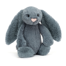 peluche lapin bleu de la marque jellycat-detail